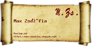 Max Zsófia névjegykártya