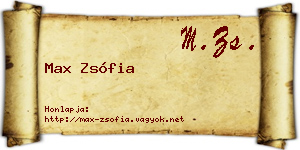 Max Zsófia névjegykártya
