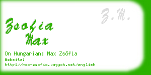 zsofia max business card