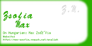 zsofia max business card